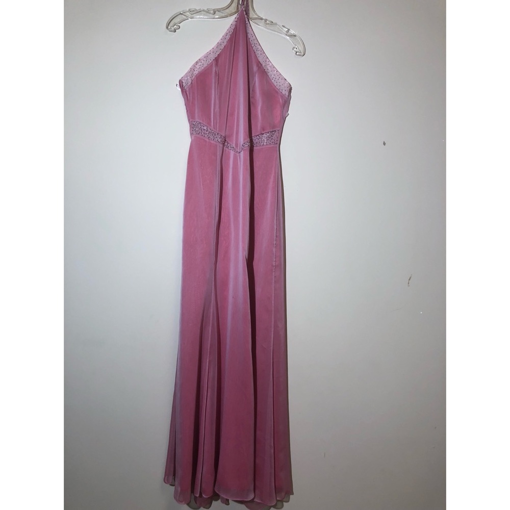 Pink halter prom dress